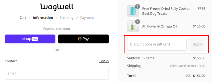 How to use WagWell promo code