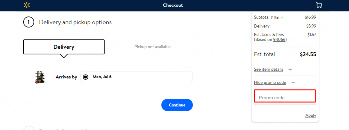 How to use Walmart promo code