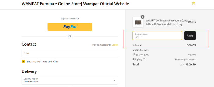 How to use Wampat promo code