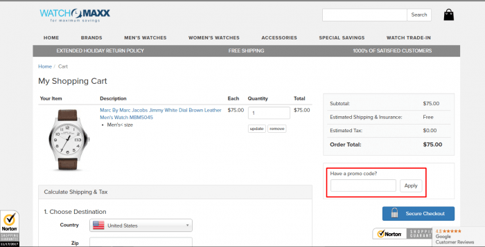 How to use a promo code at Watch Maxx