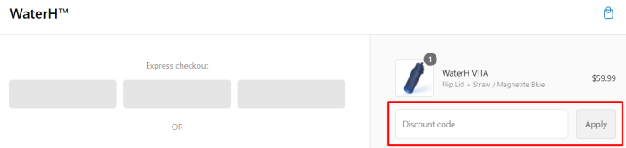 How to use WaterH promo code