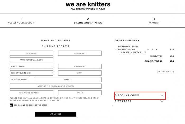 How to use a coupon code at We Are Knitters