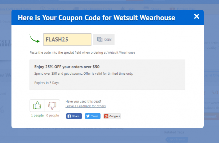 How to use a coupon code at Wetsuit