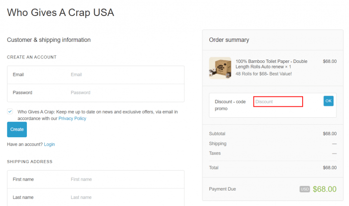 How to use Who Gives A Crap promo code