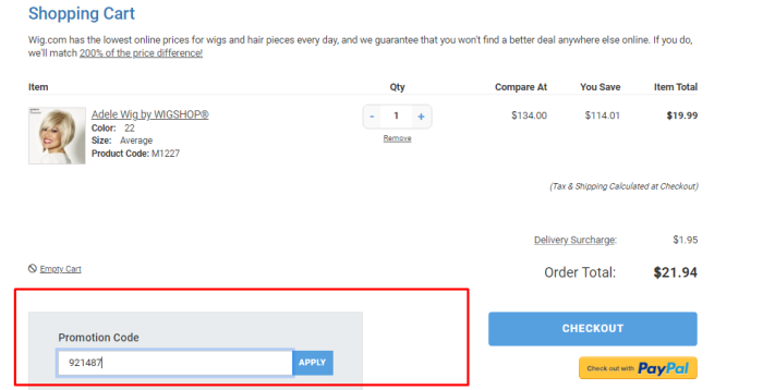 How to use Wig.com promo code
