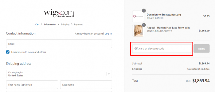 How to use Wigs.com promo code