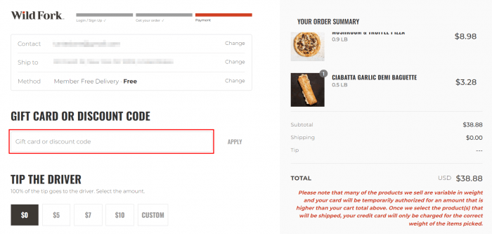 How to use Wild Fork promo code