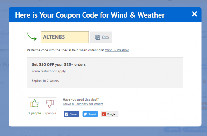 How to apply promo code on Wind & Weather