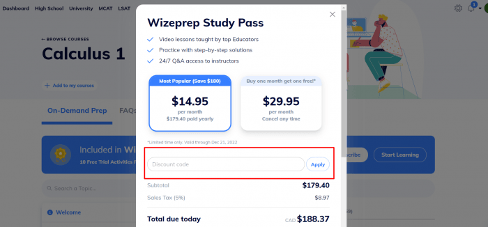 How to use Wize promo code