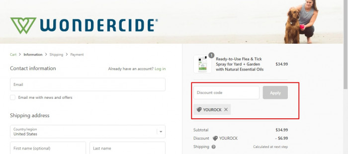 How to use Wondercide promo code