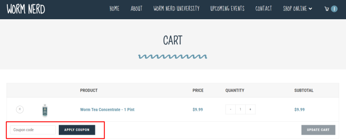 How to use Worm Nerd promo code