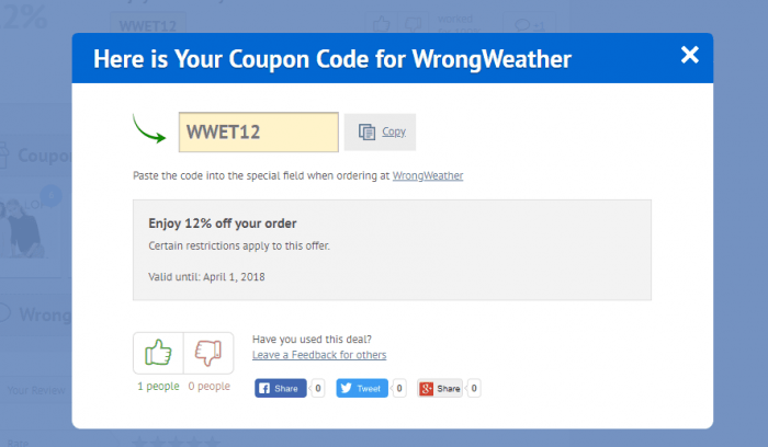 How to use a discount code at WrongWeather