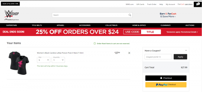 How to use WWE Shop promo code