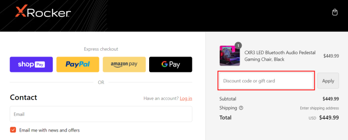 How to use X Rocker Gaming promo code