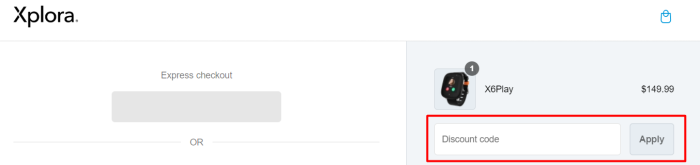 How to use Xplora promo code