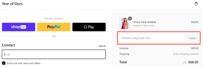How to use Years of Ours promo code
