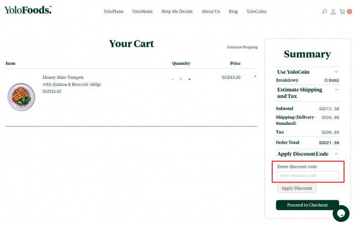 How to use YoloFoods promo code
