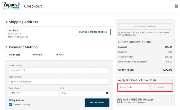 How to use Zappos promo code