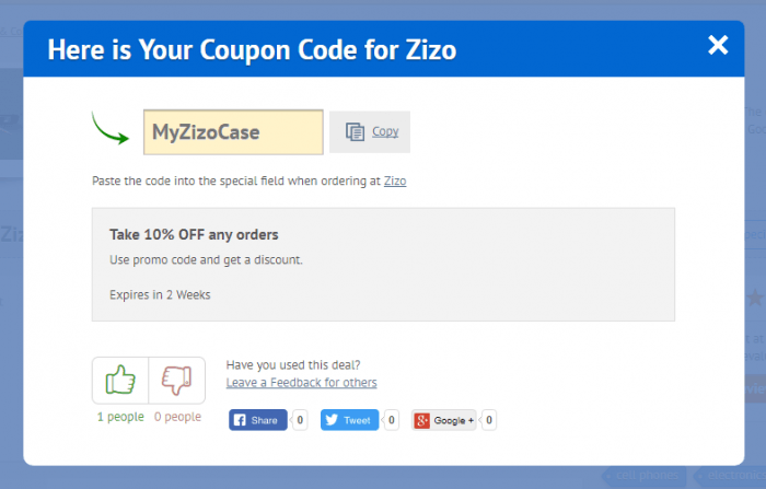 How to use a discount code at Zizo