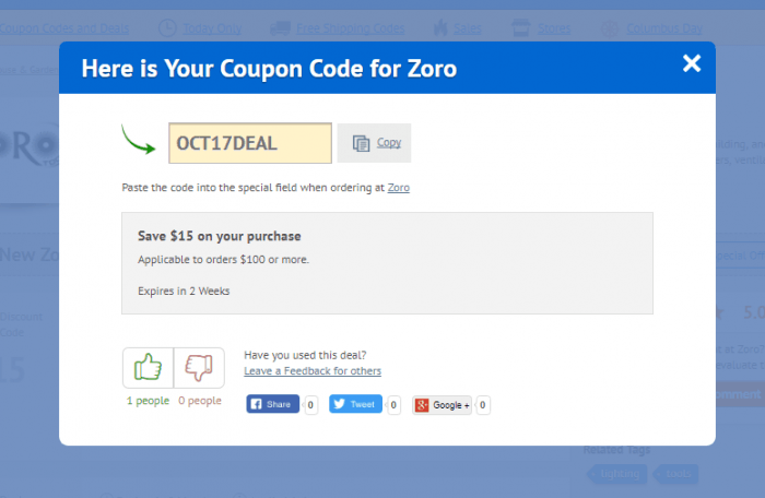 How to use a promo code at Zoro
