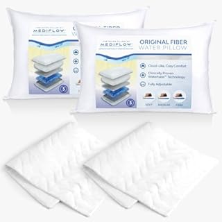 Mediflow Pillow Set with Pillow Protector & Original Fiber Water Pillow