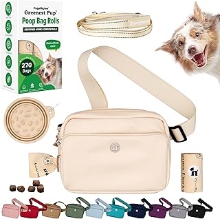 Puppington 3-in-1 Pet Bag with Slow-Feeding Bowl, Reflective Leash, & Poop Bags