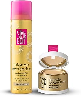 Style Edit Root Concealer Spray & Touch-Up Powder for Medium Blonde Hair Coverage