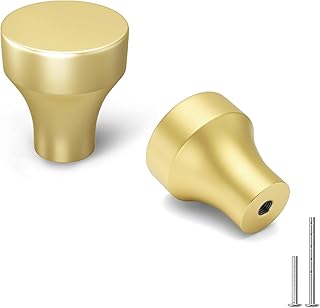 Homdiy 10-Pack 15/16" Round Gold Cabinet Knobs for Modern Kitchen & Bathroom Hardware