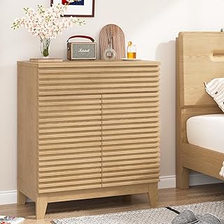 Vabches Natural Oak Buffet Cabinet with Drawer & Storage