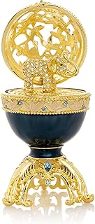 Keren Kopal Crystal Elephant Trinket Box with Blue Egg