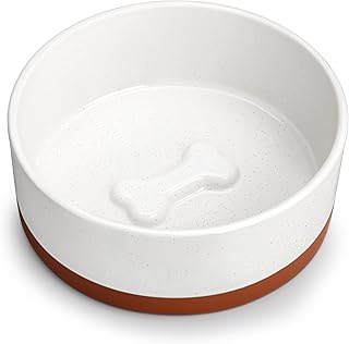 MalaCasa Ceramic Dog Bowls for Medium Dogs, 3.5 Cup Capacity