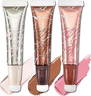 Focallure 3-Piece Cream Contour Kit with Long-Lasting Highlighter
