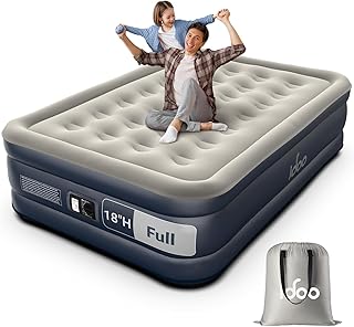 IDOO Air Mattress with Built-in Pump, 18" Raised Comfort Bed for Guests