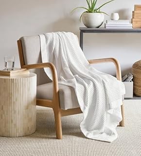 Jennifer Adams 60x70in White Cotton Waffle Throw
