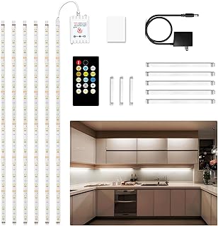 DayBetter LED Strip Lights with Dimmer & Remote for Kitchen Cabinet, Warm to Daylight White, 20ft
