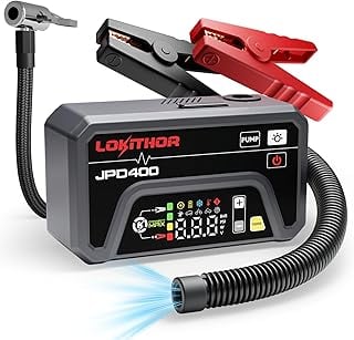 LOKITHOR JPD400 Jump Starter with Air Compressor, Tire Inflator, Power Bank, LED Light