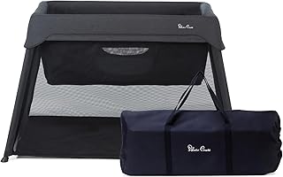 Silver Cross Sleep & Go 3-in-1 Travel Crib for Infants to Toddlers - Compact & Comfortable, Carbon (Sustainable) Design