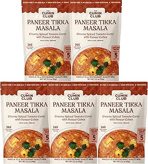 The Cumin Club's 5-Pack Instant Paneer Tikka Masala - Quick & Authentic Indian Cuisine