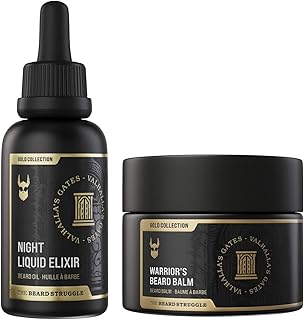 THE BEARD STRUGGLE Gold Collection Beard Balm & Elixir Bundle for Healthier Growth
