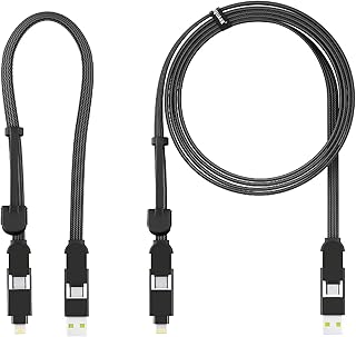 Rolling Square inCharge XL 6-in-1 Universal Charging Cables Set, 100W Fast Charging, Black