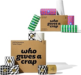 Who Gives A Crap Eco-Friendly Bamboo TP & Recycled Paper Towels Bundle