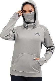 BASSDASH Women's Fleece Hiking Pullover with Neck Gaiter