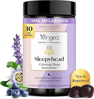 Winged Wellness Sleepyhead Gummies - Natural Sleep Aid for Women with Melatonin, L-Theanine, & 5-HTP