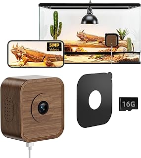 PetCam 5MP Aquarium Camera with Night Vision & Walnut Case for Easy Installation