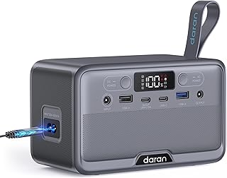 DaranEner 100W Power Station with Solar Bank & Fast Charging for Outdoor Use