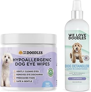We Love Doodles Dog Eye Wipes & Detangler Spray Set