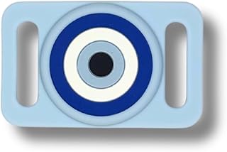 Two Tails Evil Eye Collar Holder for AirTag, Durable Pet Case Cover
