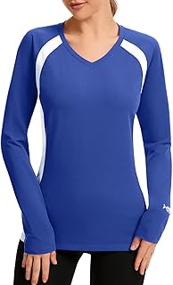 BASSDASH Long-Sleeve UPF 50+ Hiking Shirt with V-Neck Sun Protection