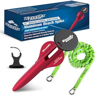 WAVESRX PWC Anchor Kit with 12" WaveCobra Anchor & 14ft Bungee for Secure Jet Ski Anchoring