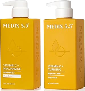 Medix Vitamin C Skincare Set: Anti-Aging Lotion & Body Wash for Women & Men